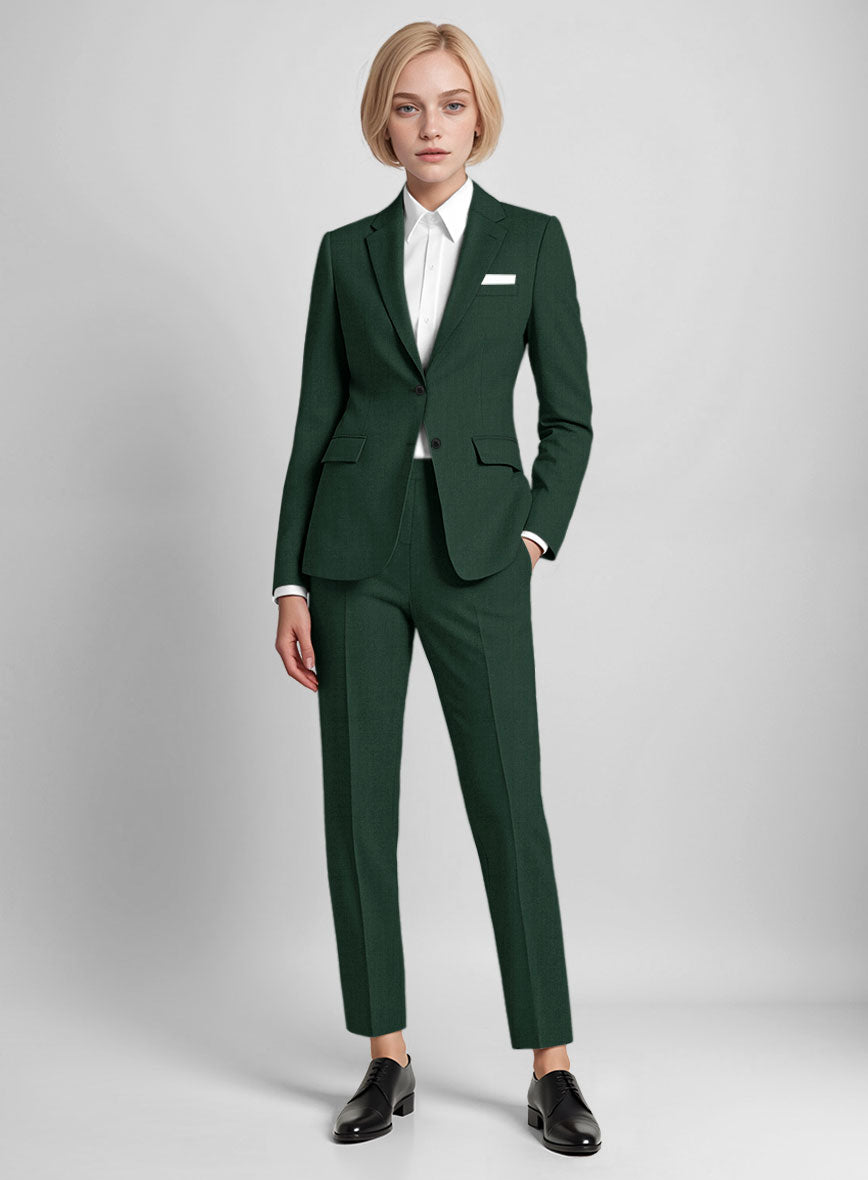 slim fit dress slacks Emerald Green Contemporary Suit – Busanimen main image 0