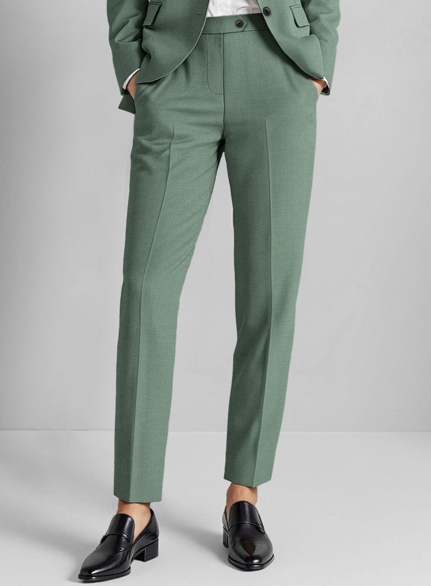 Women's Sage Green Pants – StudioSuits - Main Image