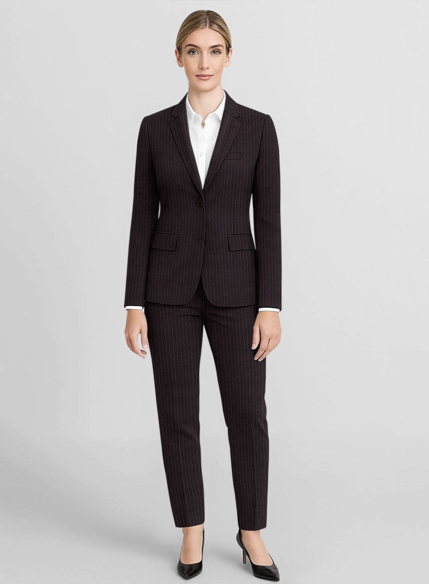 Women's Brown pinstripe Suit - StudioSuits