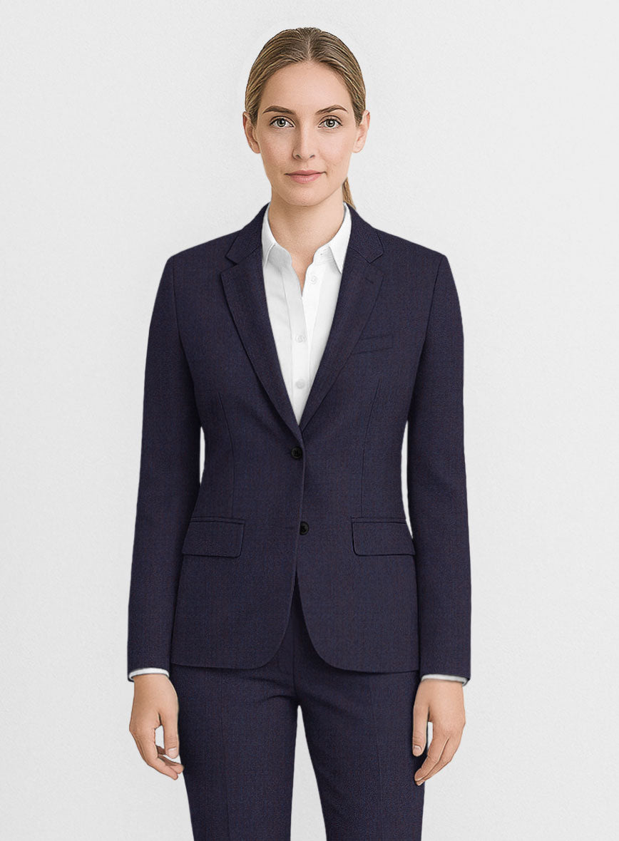 Women's Eggplant Wool Jacket - StudioSuits