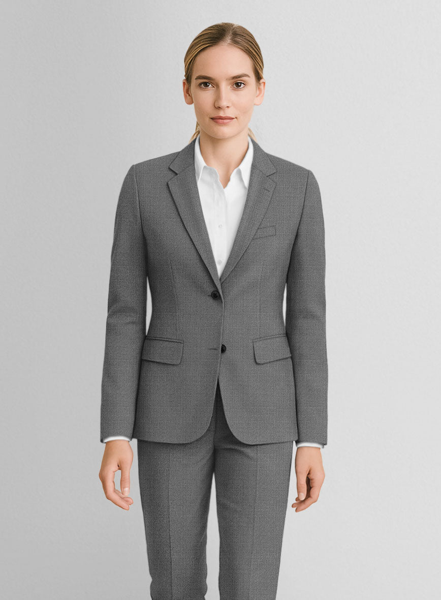 Women's Gray Wool Jacket - StudioSuits