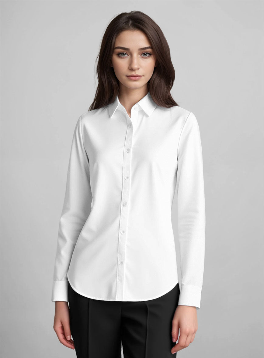 Women's White Cotton Shirt - StudioSuits