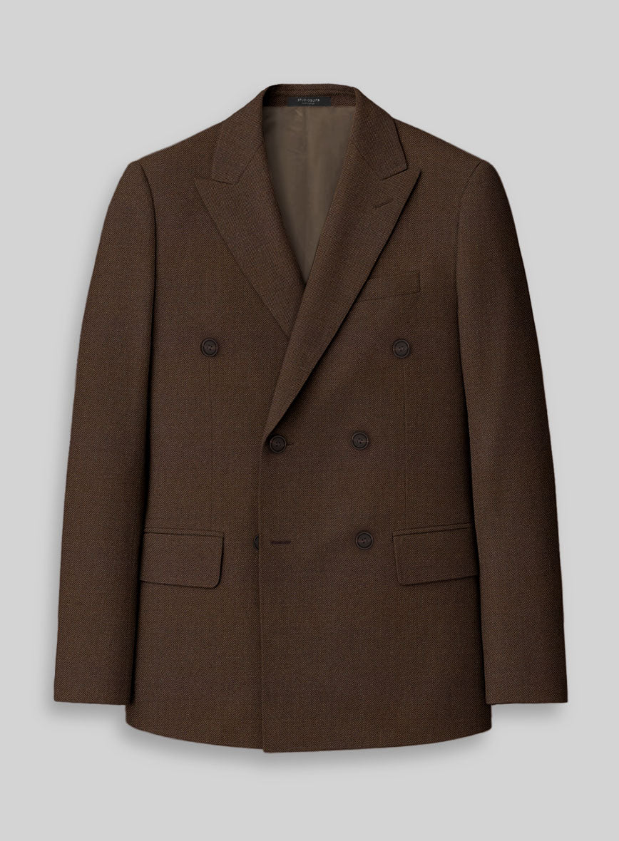 Worsted Brown Wool Suit - StudioSuits