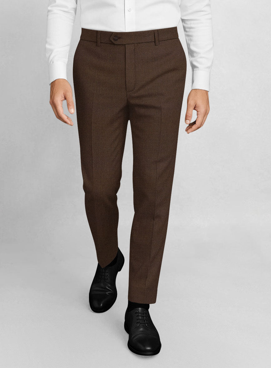 Worsted Brown Wool Suit - StudioSuits