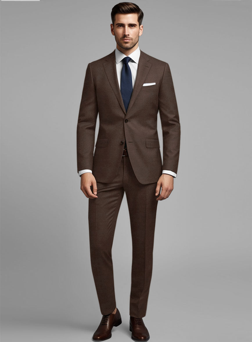 Worsted Brown Wool Suit – StudioSuits