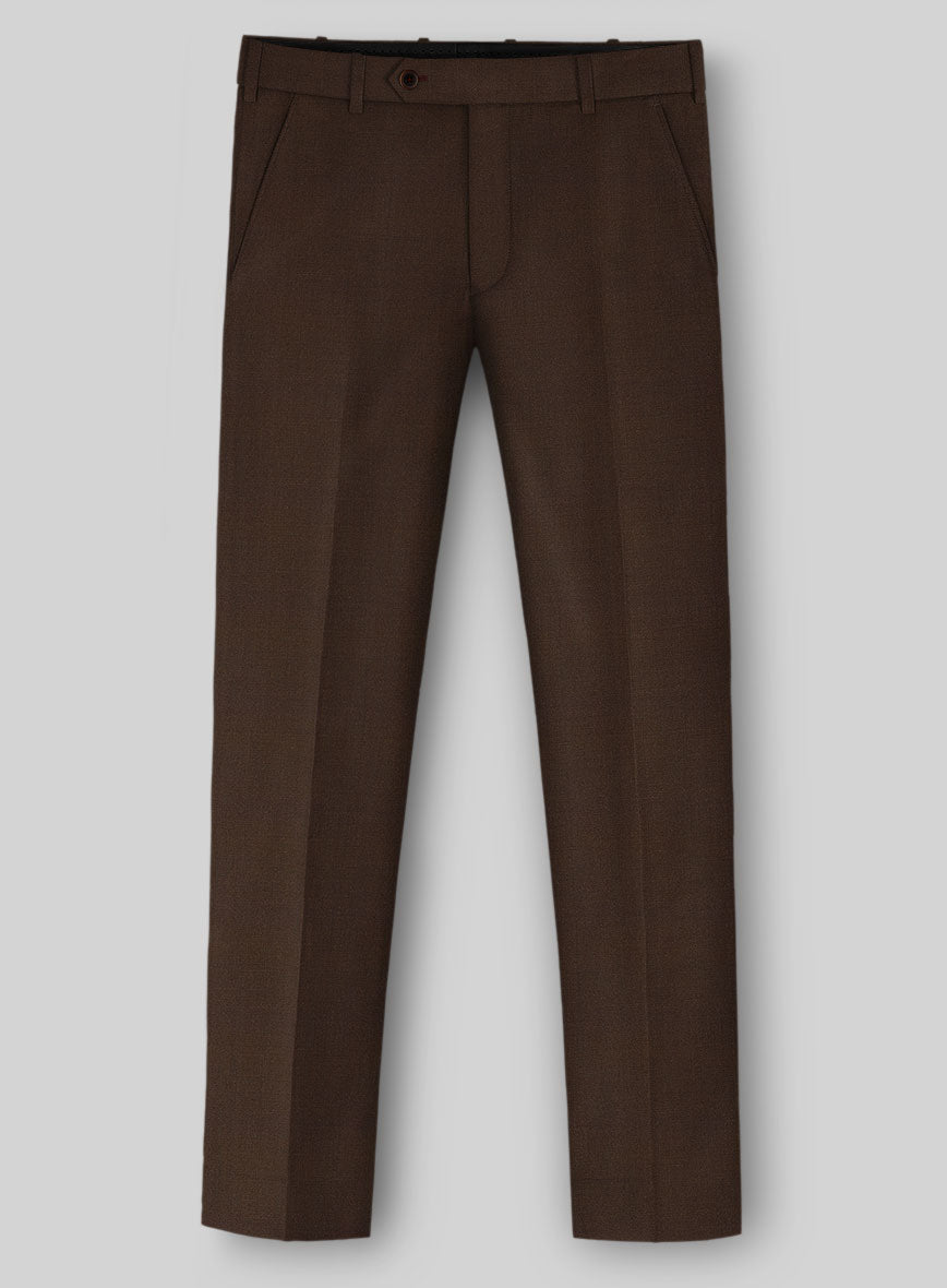 Worsted Brown Wool Pants - StudioSuits