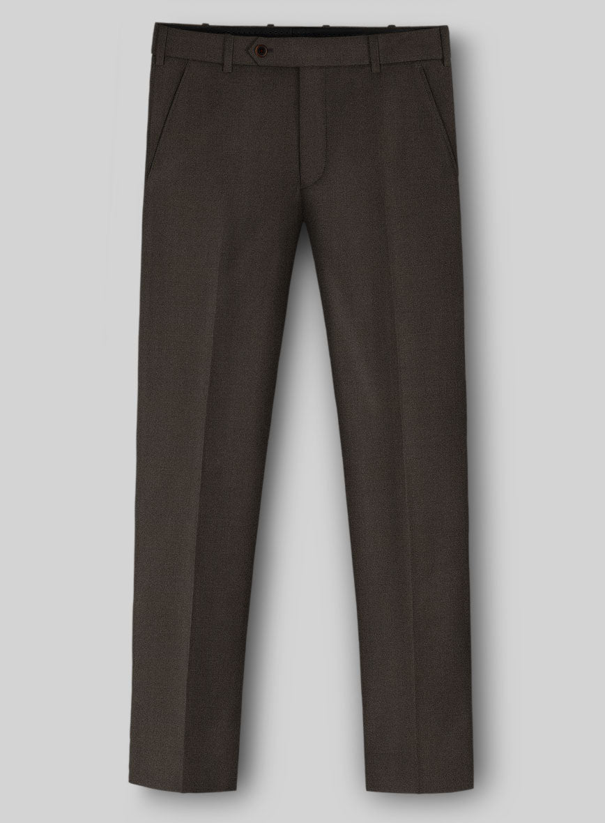 Worsted Dark Brown Wool Suit - StudioSuits