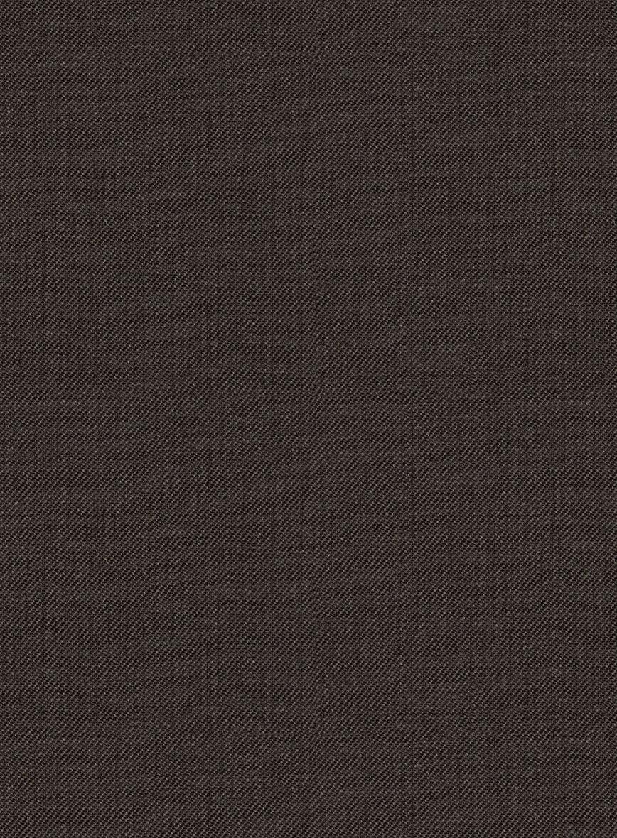 Worsted Dark Brown Wool Pants - StudioSuits