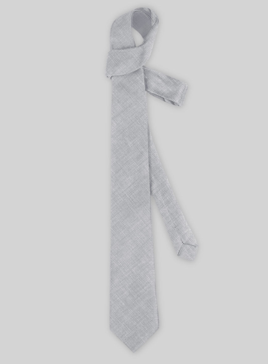 Italian Linen Tie - Zod light Gray - StudioSuits