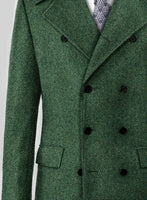Highlander Heavy Green Herringbone Tweed -GQ Overcoat - StudioSuits