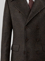 Highlander Heavy Dark Brown Herringbone Tweed -GQ Overcoat - StudioSuits