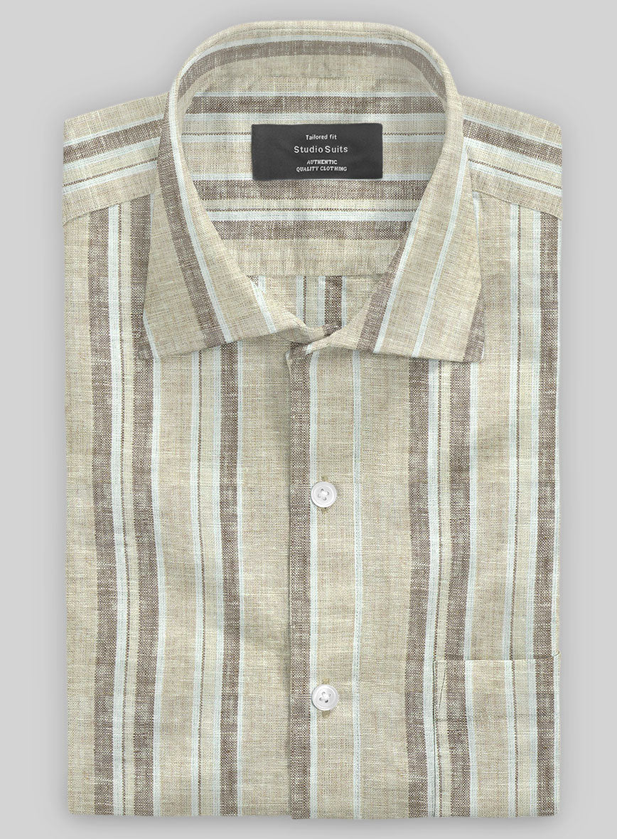 Aleno Stripe Linen Shirt - StudioSuits