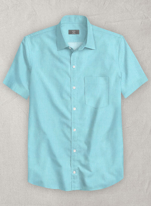 Aqua Blue Luxury Twill Shirt  StudioSuits