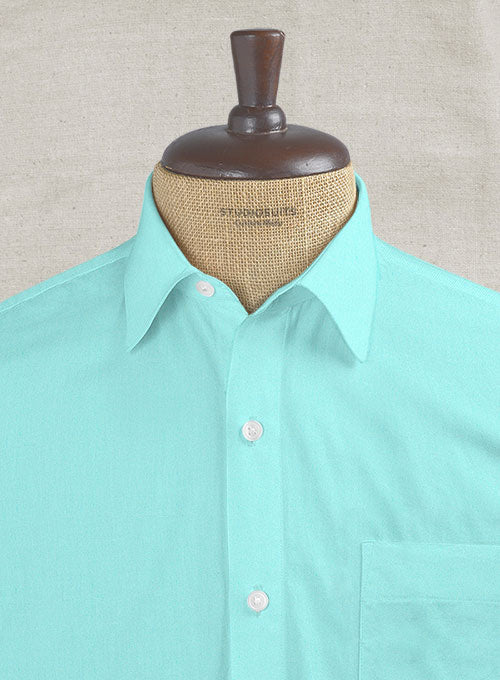 Aqua Blue Stretch Poplene Shirt - StudioSuits