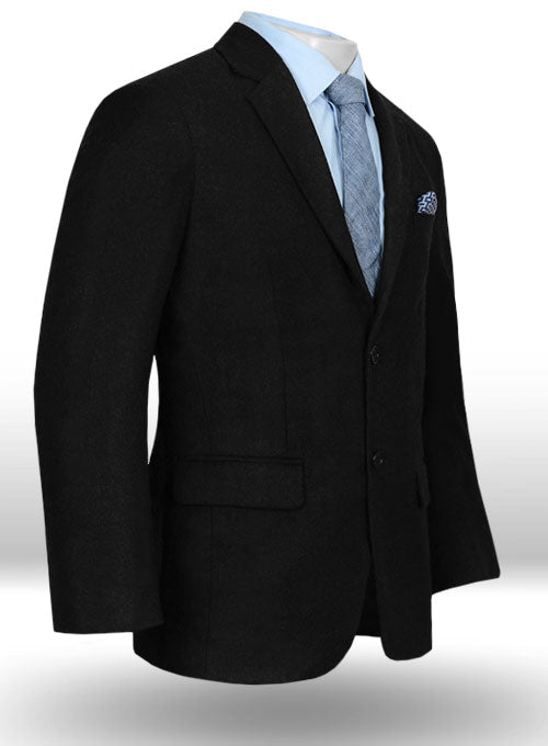 Black Flannel Wool Suit - StudioSuits