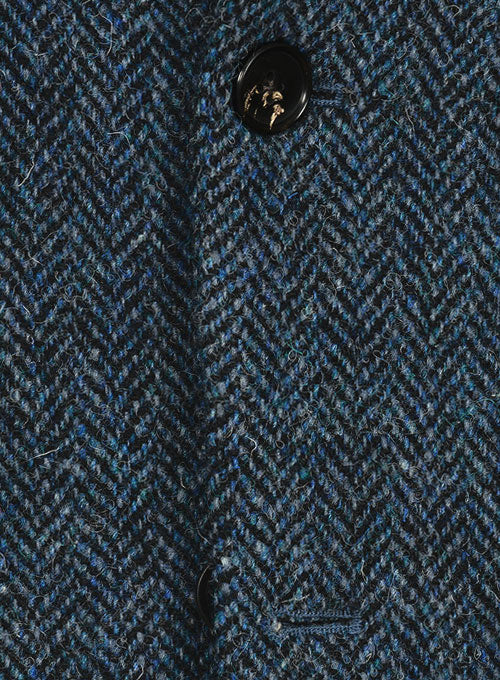 Harris Tweed Blue Herringbone Jacket - StudioSuits
