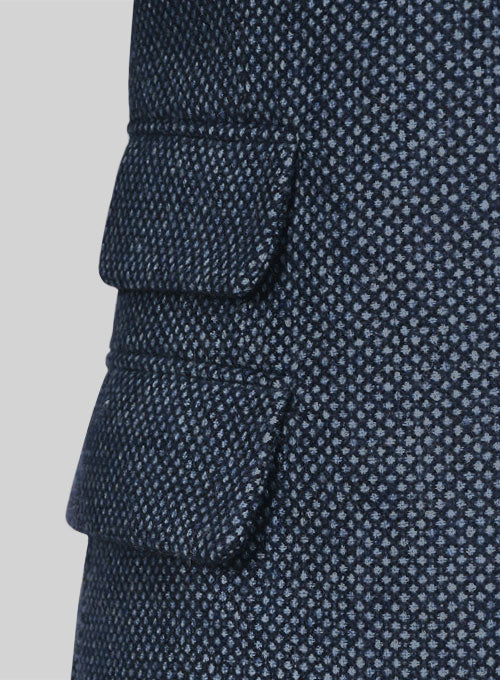 Blue Honey Comb Tweed Jacket - StudioSuits
