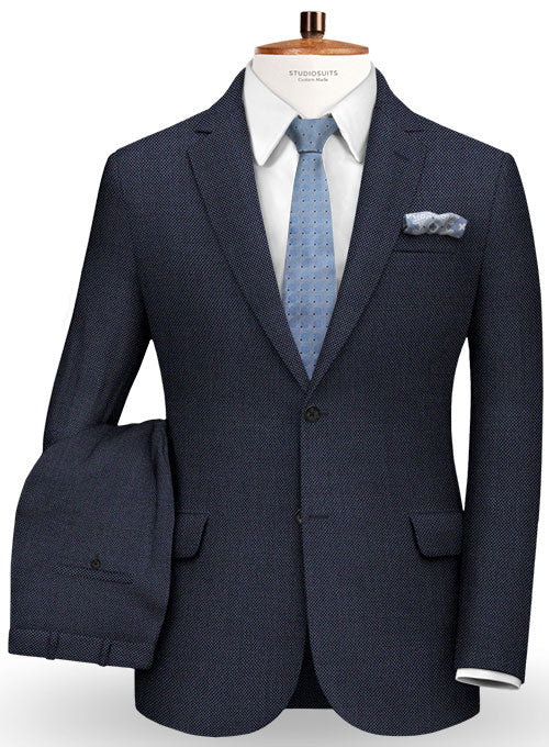 Birdseye Wool Blue Suit - StudioSuits