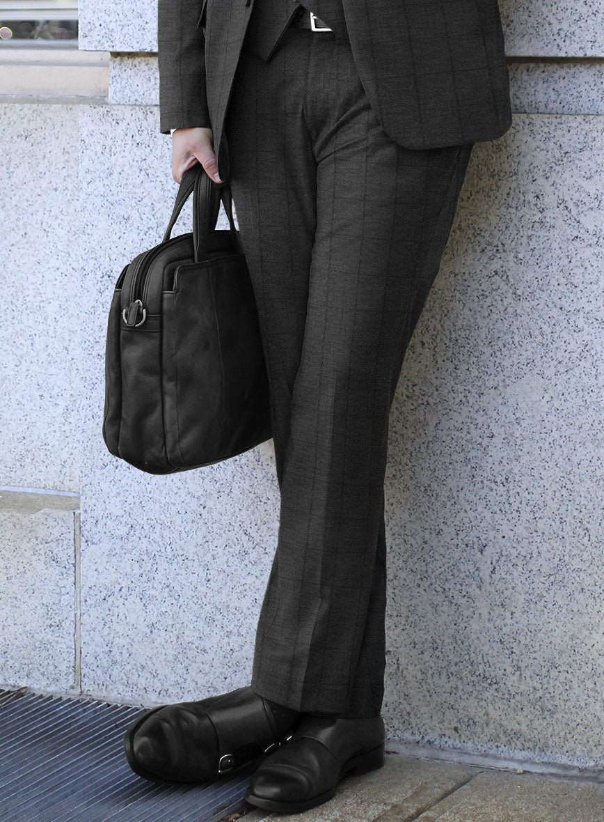 Bristol Anrico Charcoal Checks Pants - StudioSuits