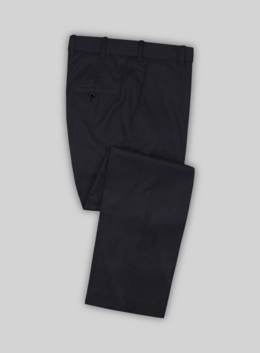 Bristol Midnight Herringbone Pants - StudioSuits
