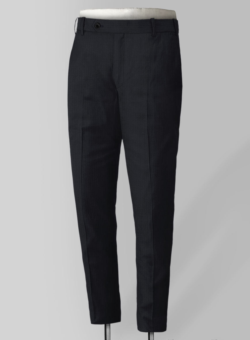 Bristol Midnight Herringbone Pants - StudioSuits