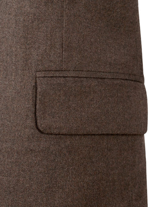 Brown Flannel Wool Jacket - StudioSuits