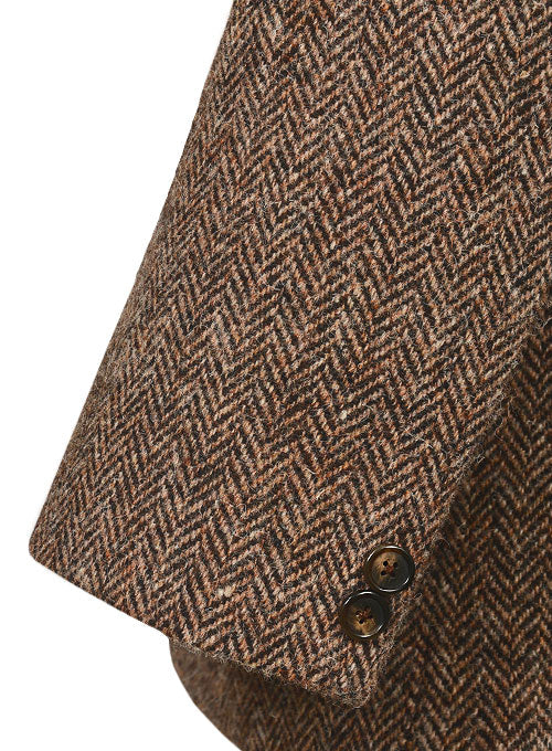 Harris Tweed Brown Herringbone Jacket - StudioSuits
