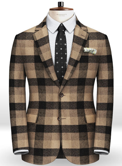 Brown Big Checks Tweed Suit - StudioSuits