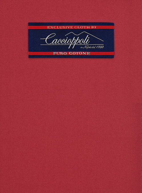 Caccioppoli Cotton Gabardine Tango Red Suit - StudioSuits