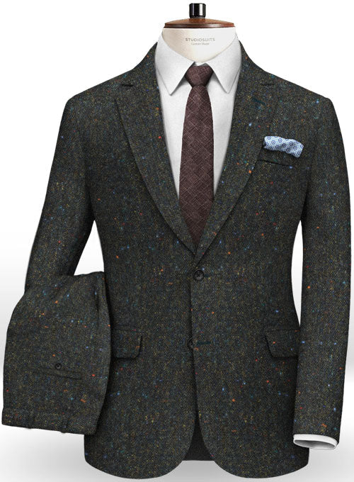 Caccioppoli Donegal Dark Green Tweed Suit - StudioSuits