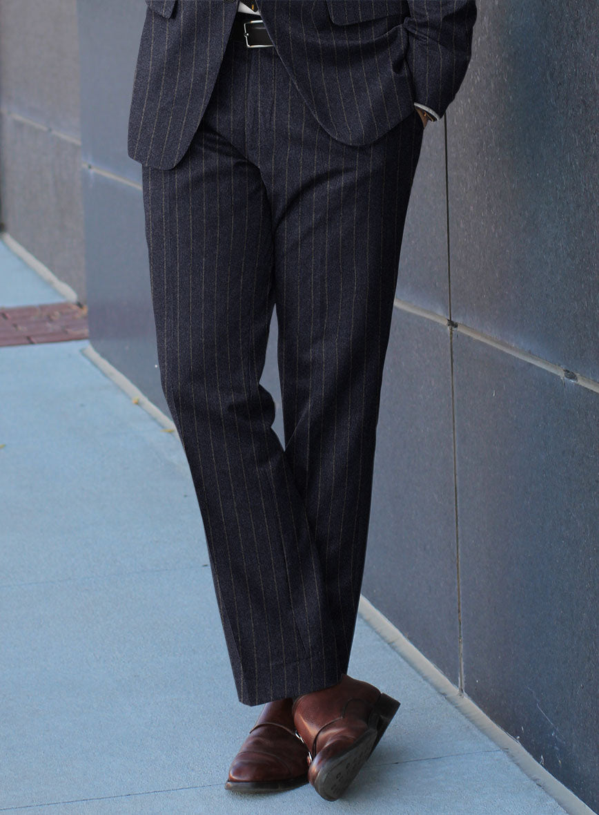 Caccioppoli Paollo Dark Blue Wool Pants - StudioSuits