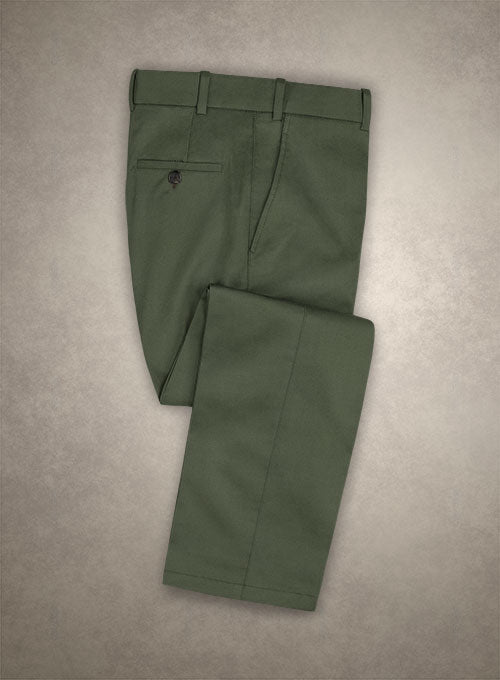 Caccioppoli Cotton Gabardine Oak Green Pants – StudioSuits