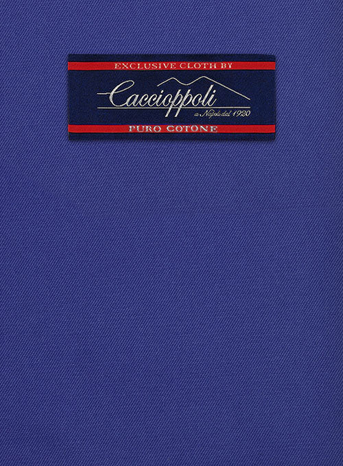 Caccioppoli Cotton Drill Cobalt Blue Pants - StudioSuits