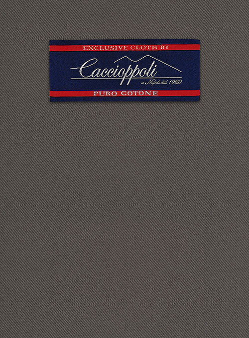 Caccioppoli Cotton Drill Dark Taupe Jacket - StudioSuits
