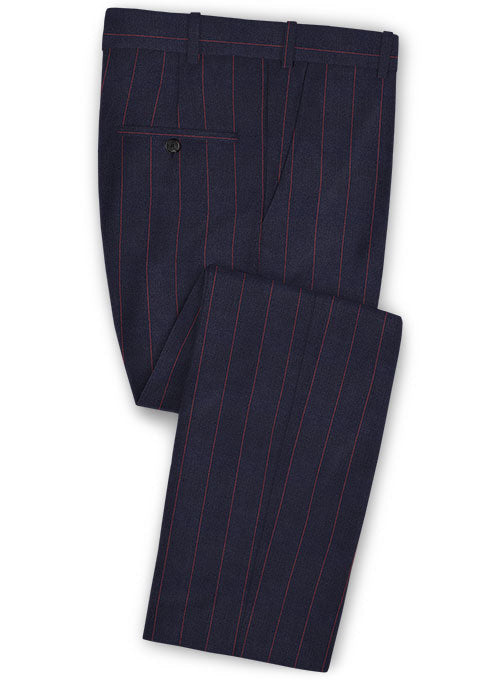 Caccioppoli Dapper Dandy Yanti Dark Blue Wool Pants - StudioSuits