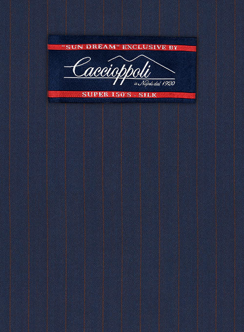 Caccioppoli Sun Dream Aciaga Blue Wool Silk Pants - StudioSuits