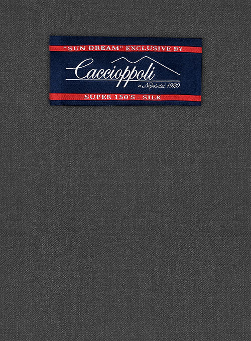Caccioppoli Sun Dream Dark Gray Wool Silk Pants - StudioSuits