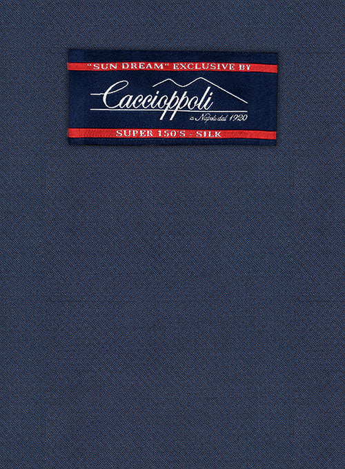 Caccioppoli Sun Dream Zoncci Blue Wool Silk Pants - StudioSuits