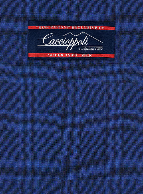Caccioppoli Sun Dream Calito Blue Wool Silk Pants - StudioSuits