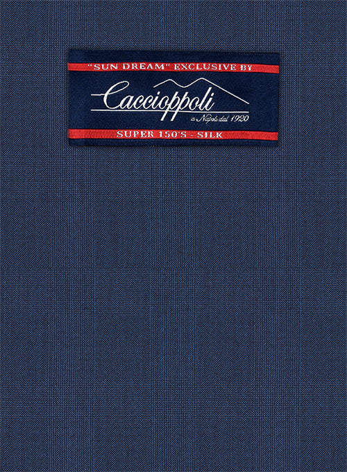 Caccioppoli Sun Dream Kizzu Blue Wool Silk Pants - StudioSuits
