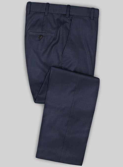 Caccioppoli Sun Dream Rizzo Dark Blue Wool Silk Pants - StudioSuits