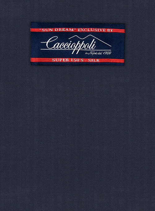 Caccioppoli Sun Dream Rizzo Dark Blue Wool Silk Pants - StudioSuits