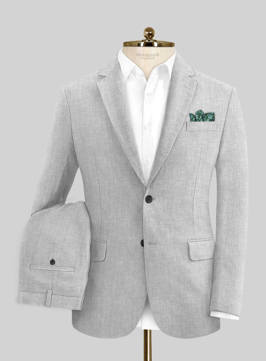 Campari Cloudy Gray Linen Suit - StudioSuits