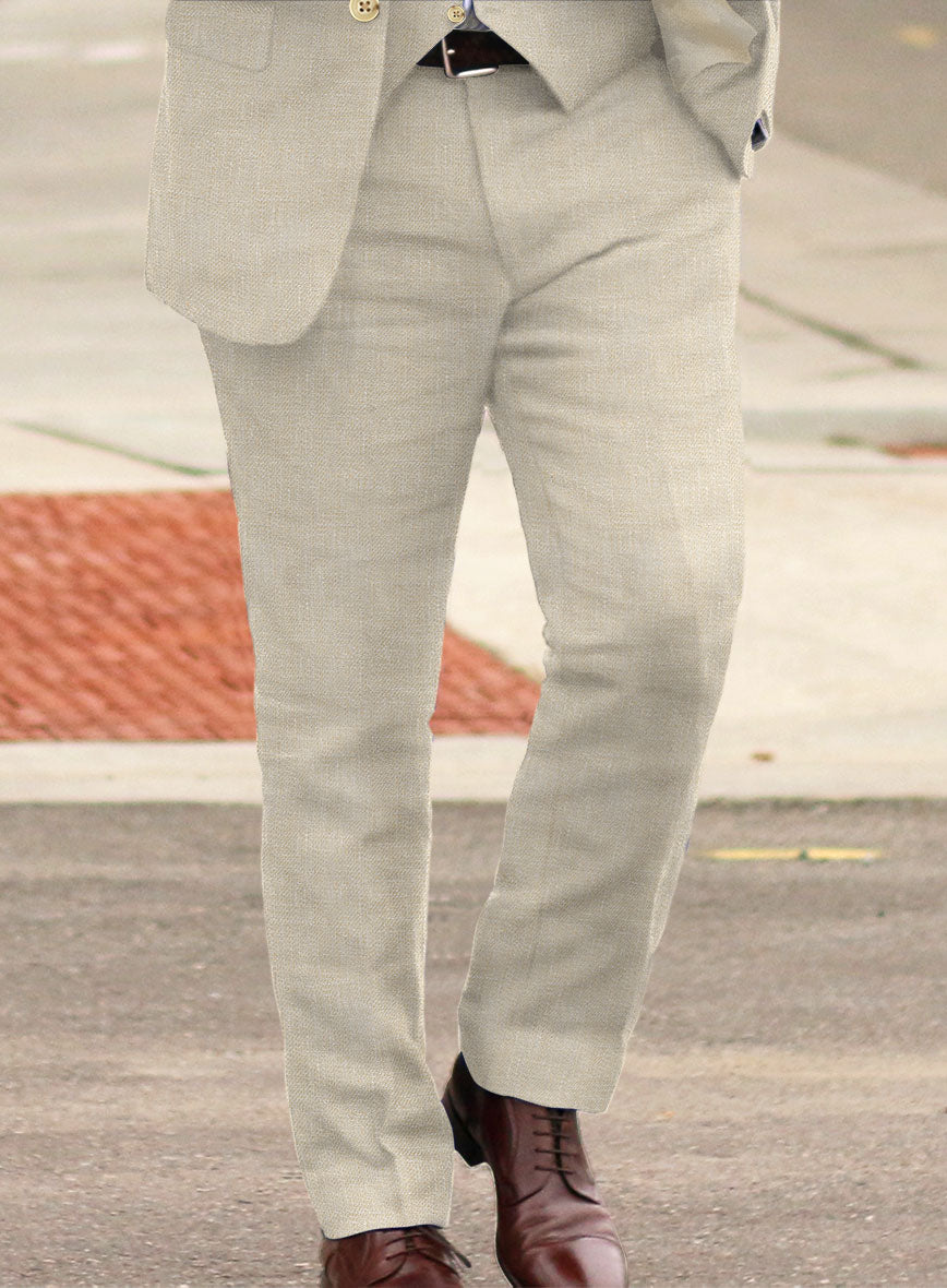 Campari Oatmeal Linen Pants - StudioSuits