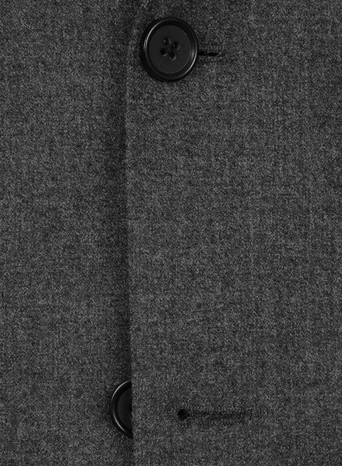 Charcoal Flannel Wool Jacket - StudioSuits
