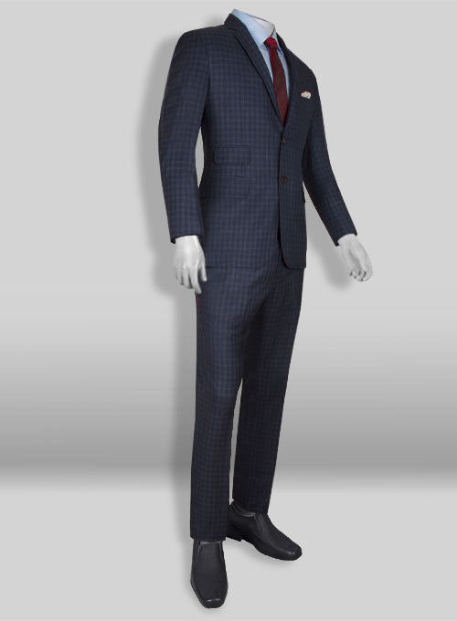 Charles Blue Checks Wool Suit - StudioSuits