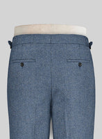 Classic Blue Denim Highland Tweed Trousers - StudioSuits