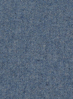 Classic Blue Denim Tweed Overcoat - StudioSuits