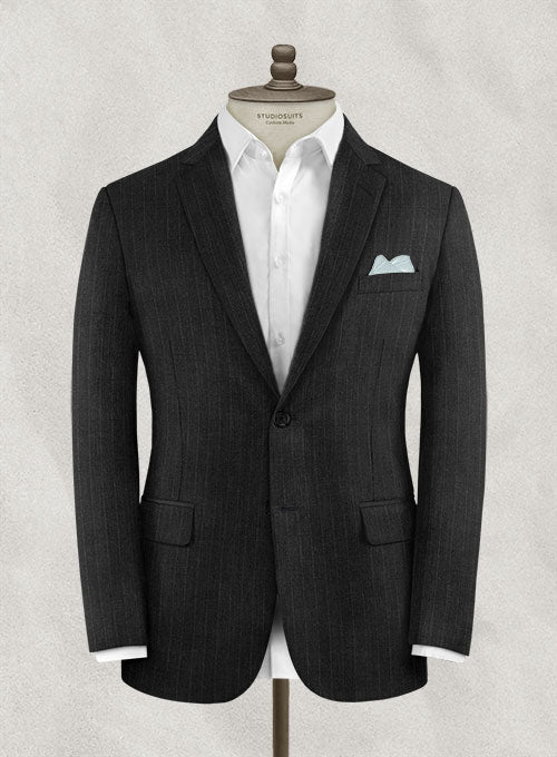 Classic Stripe Black Pure Wool Jacket – StudioSuits