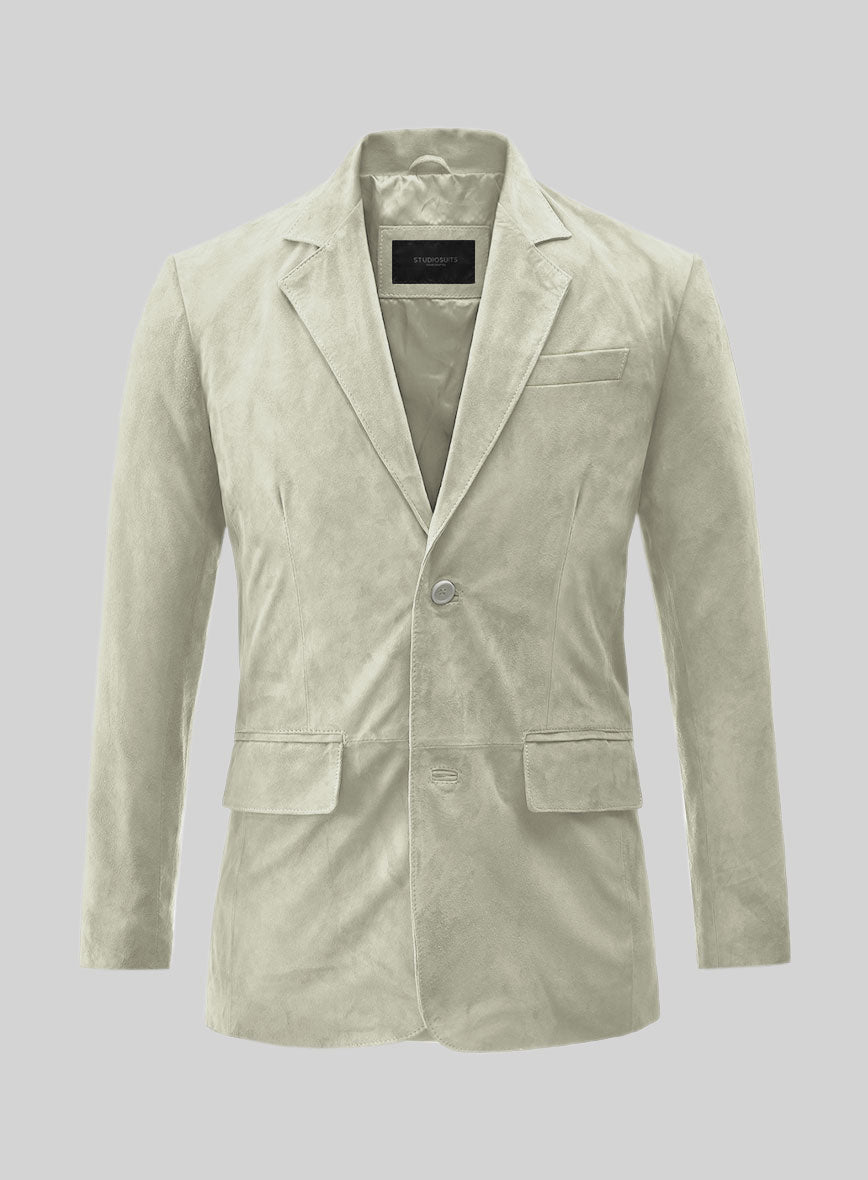 Beige suede blazer sale